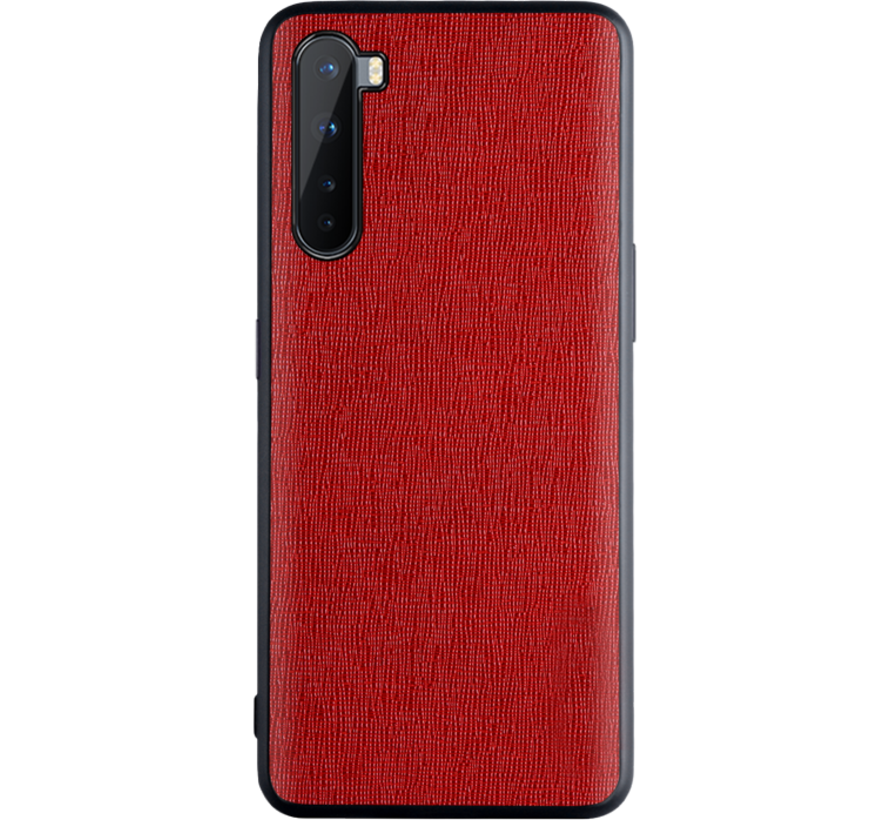 OnePlus Nord Hoesje Canvas Grain Rood