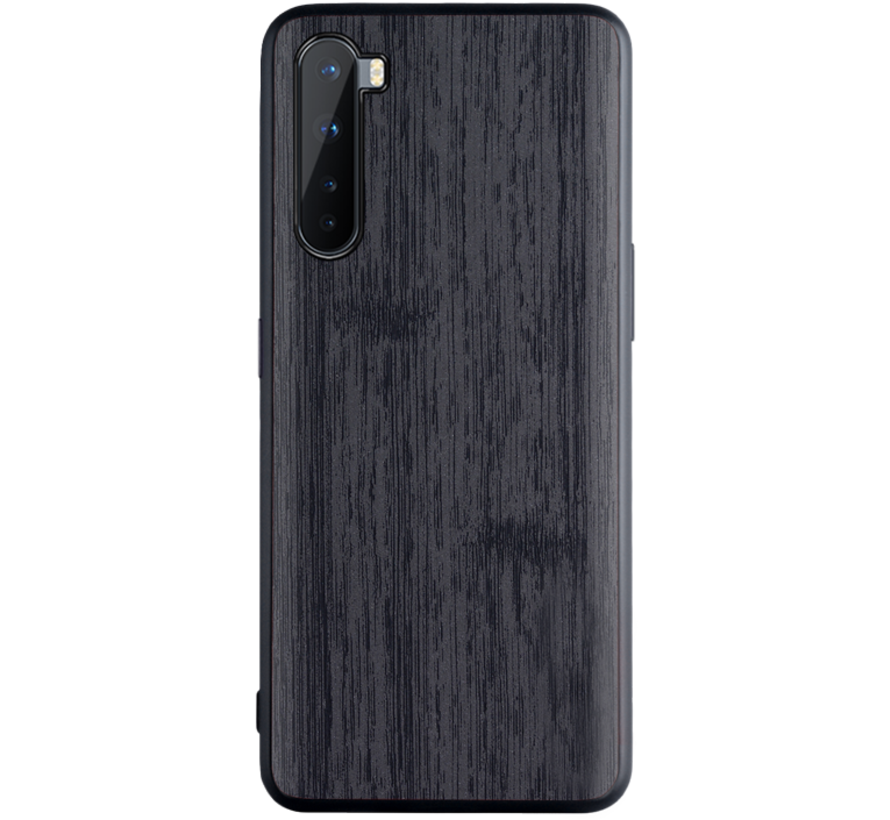 OnePlus Nord Hoesje Wood Grain Zwart