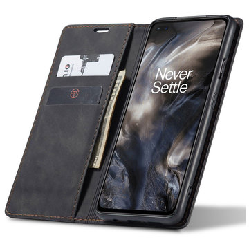 ProGuard OnePlus Nord Wallet Hoesje Vintage Leder Zwart