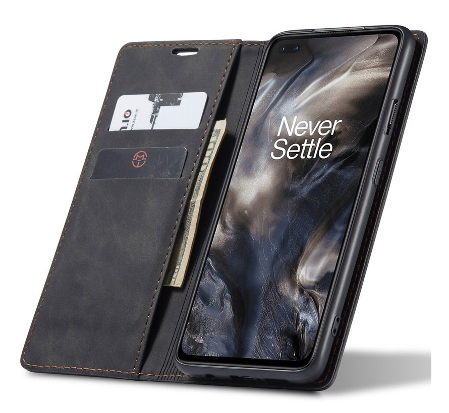 OnePlus Nord Wallet Case Vintage Leather Black