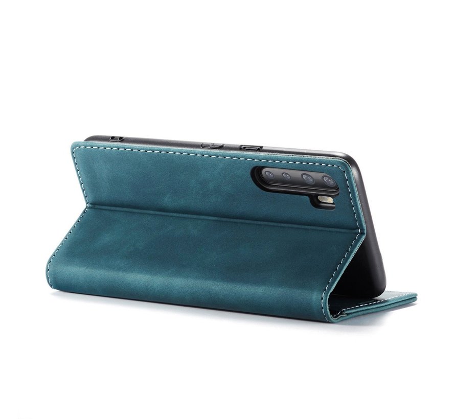 OnePlus Nord Wallet Case Vintage Leather Blue