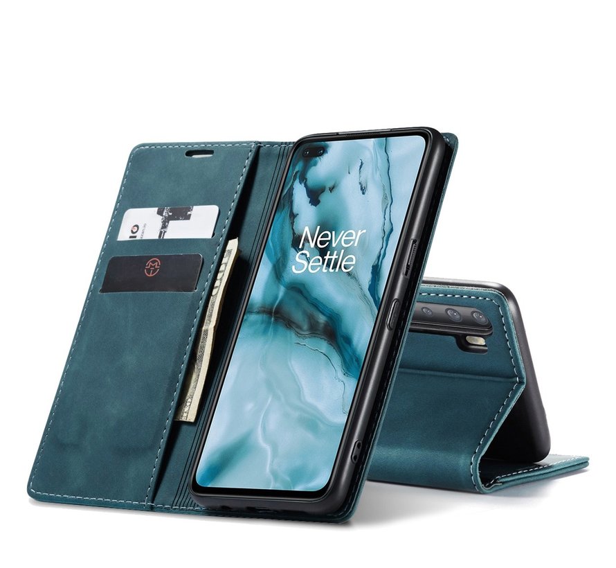 OnePlus Nord Brieftasche Vintage Leder Blau