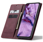 ProGuard OnePlus Nord Wallet Hoesje Vintage Leder Rood