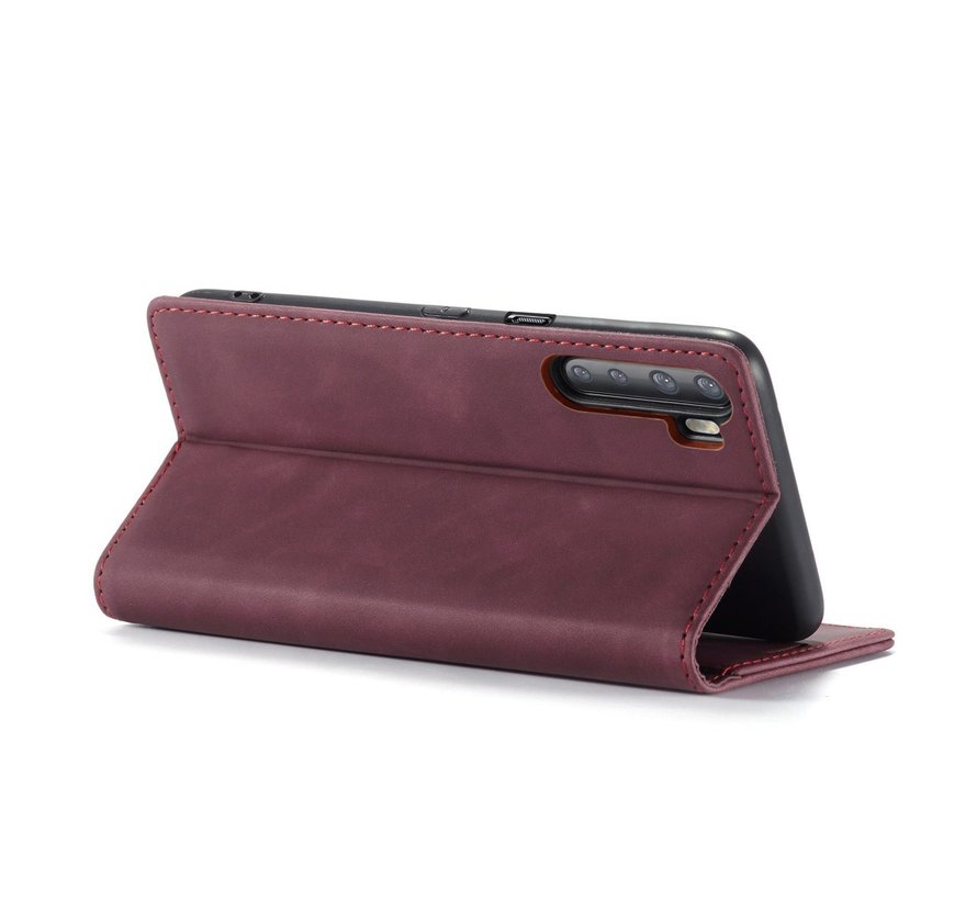 OnePlus Nord Wallet Case Vintage Leather Red