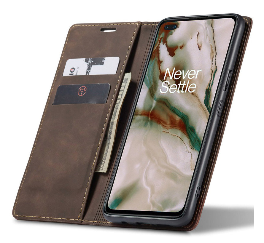 OnePlus Nord Wallet Case Vintage Leather Brown