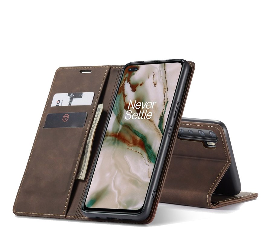 OnePlus Nord Wallet Case Vintage Leather Brown