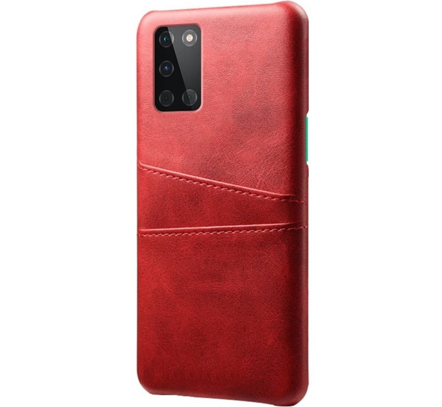 OnePlus 8T Case Slim Leather Card Holder Red