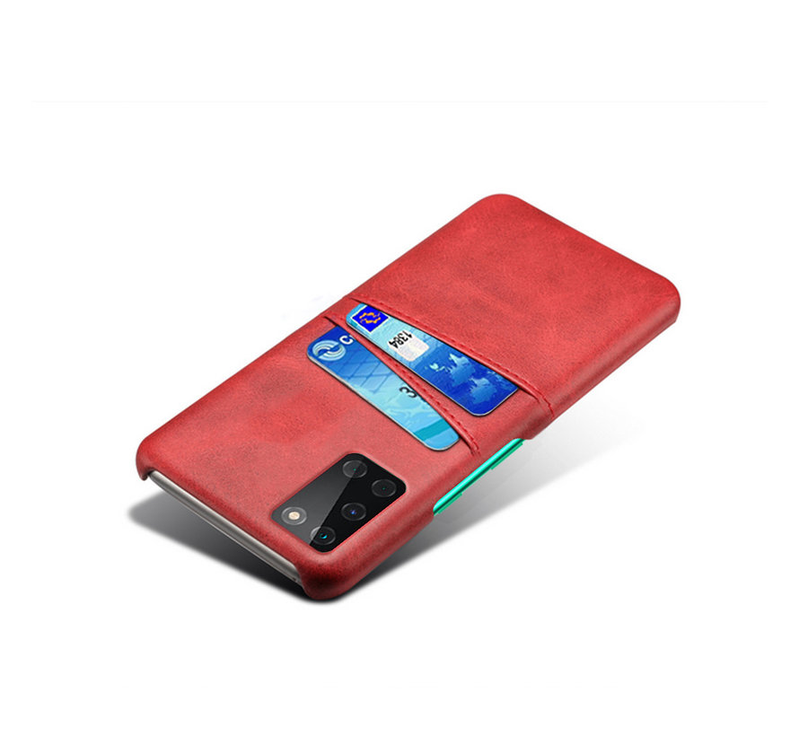 OnePlus 8T Case Slim Leather Card Holder Red