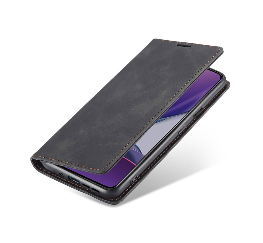 OnePlus 8T Wallet Hoesje Vintage Leder Zwart