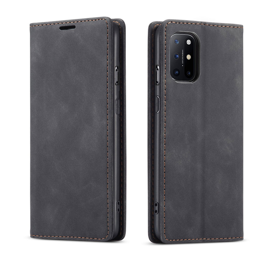 OnePlus 8T Wallet Case Vintage Leather Black