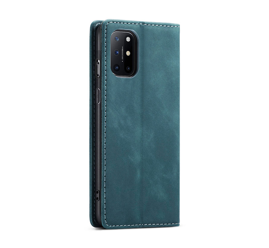 OnePlus 8T Wallet Hoesje Vintage Leder Blauw