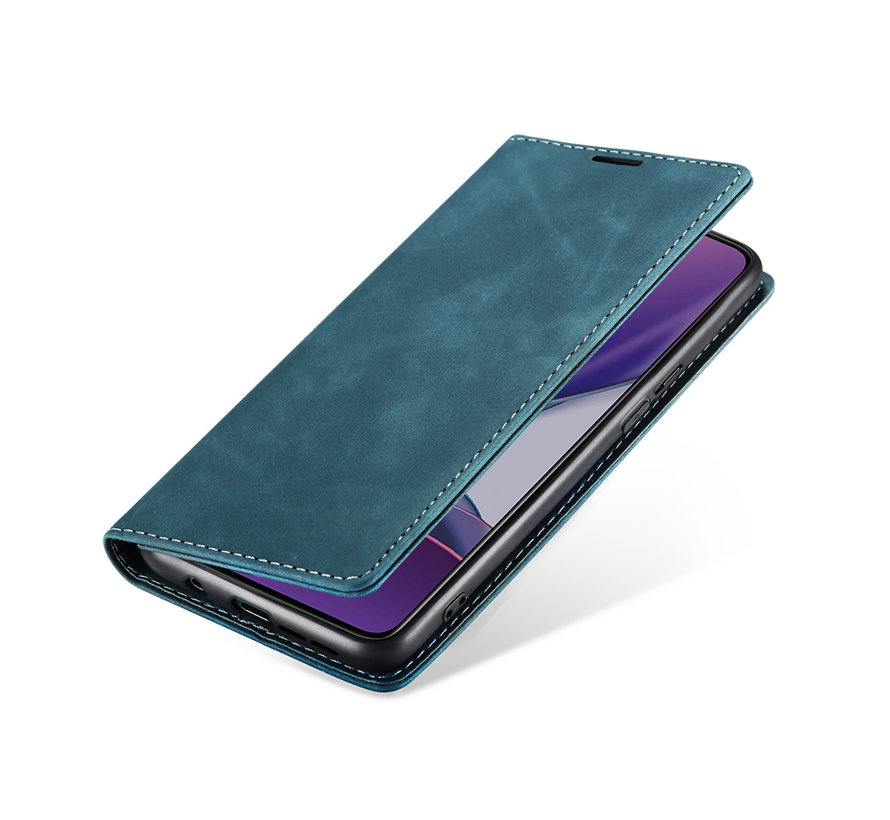 OnePlus 8T Wallet Case Vintage Leather Blue