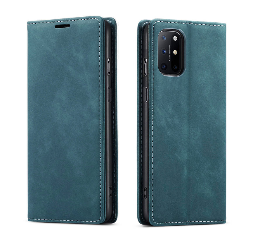 OnePlus 8T Wallet Case Vintage Leather Blue