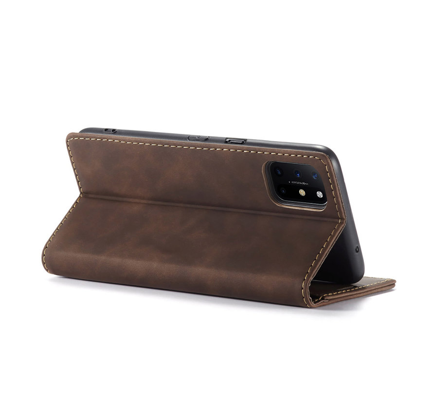 OnePlus 8T Wallet Case Vintage Leather Brown