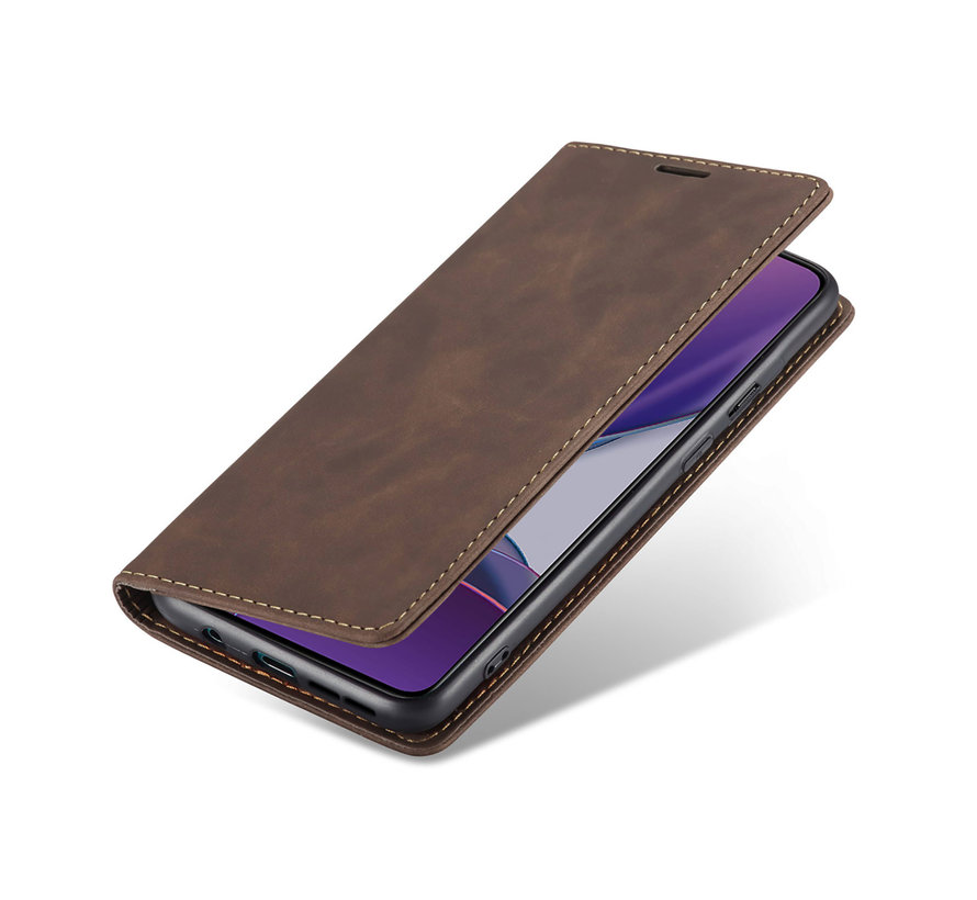 OnePlus 8T Wallet Case Vintage Leather Brown