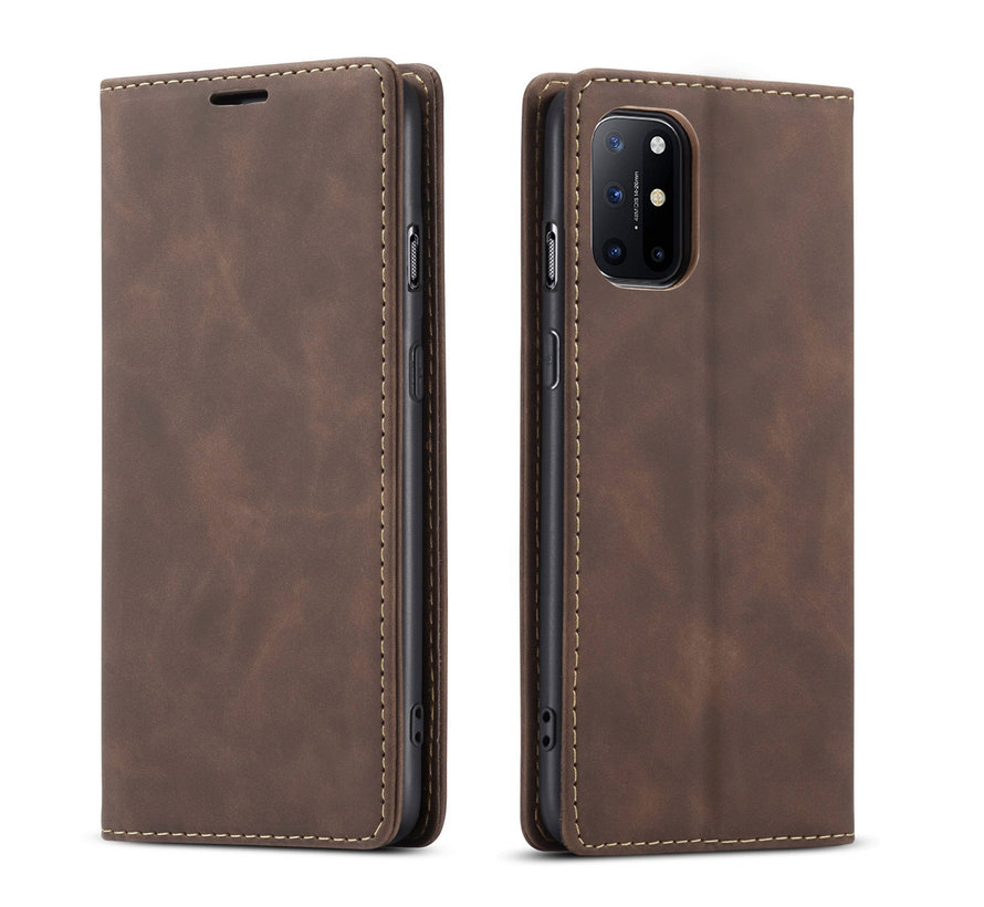 OnePlus 8T Wallet Hoesje Vintage Leder Bruin