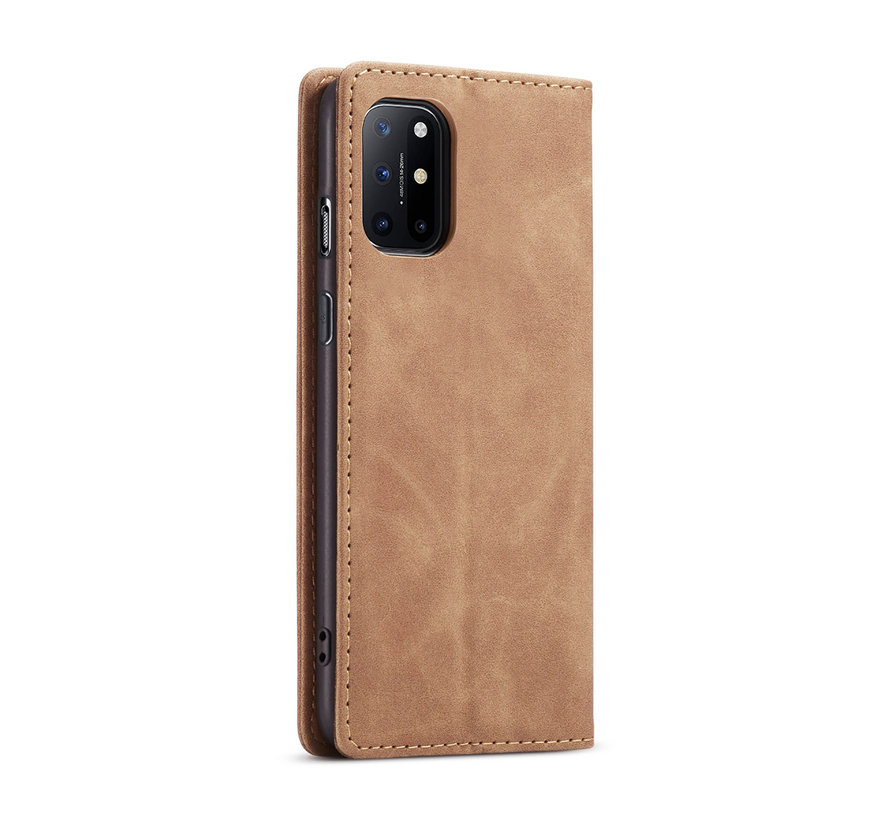 OnePlus 8T Brieftasche Vintage Leder Beige