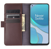 ProGuard OnePlus 8T Brieftasche Etui Echtes Leder Braun