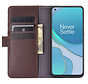 OnePlus 8T Wallet Case Genuine Leather Brown