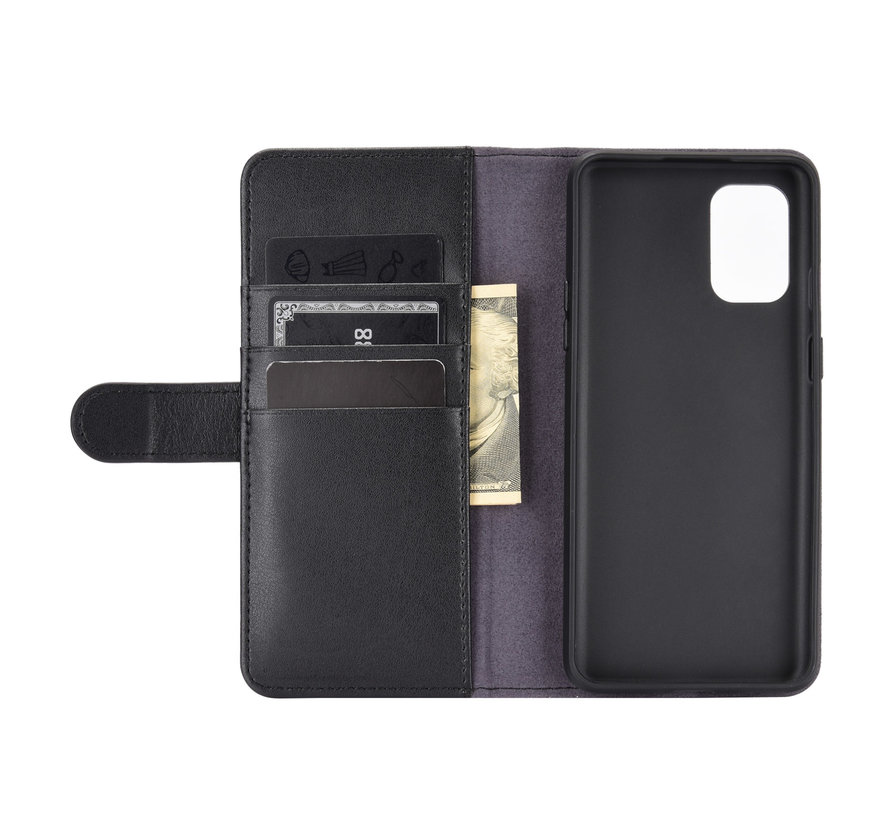 OnePlus 8T Wallet Hoesje Echt Leder Zwart