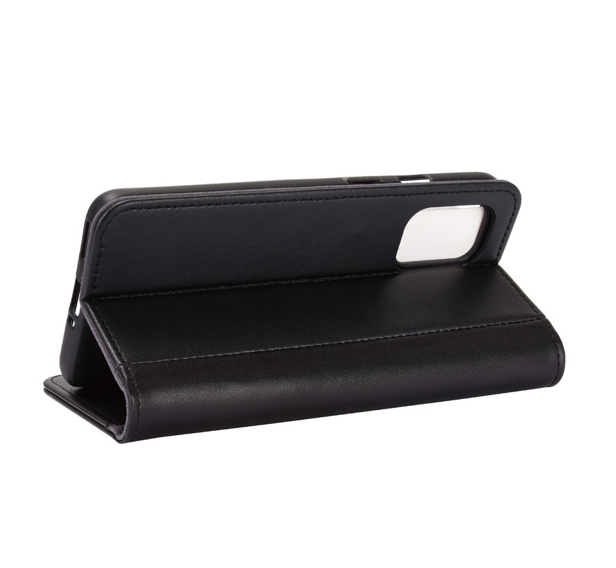 OnePlus 8T Wallet Case Echtleder Schwarz