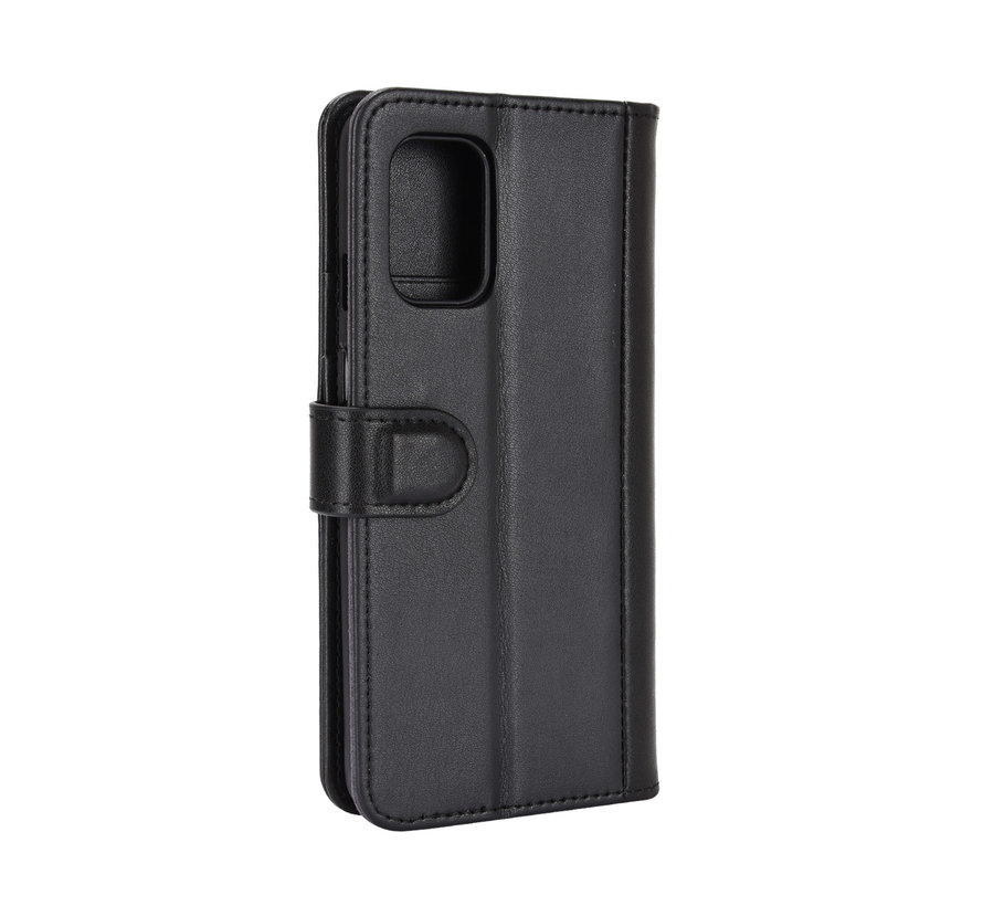 OnePlus 8T Wallet Hoesje Echt Leder Zwart