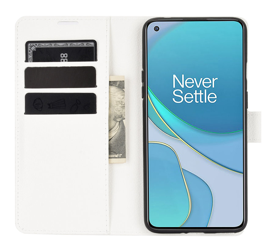 OnePlus 8T Wallet Flip Case Weiß