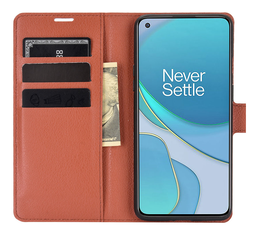 OnePlus 8T Wallet Flip Case Brown