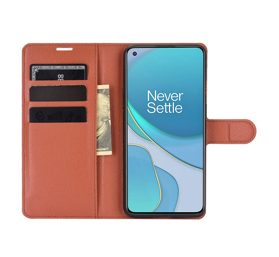 OnePlus 8T Wallet Flip Case Brown