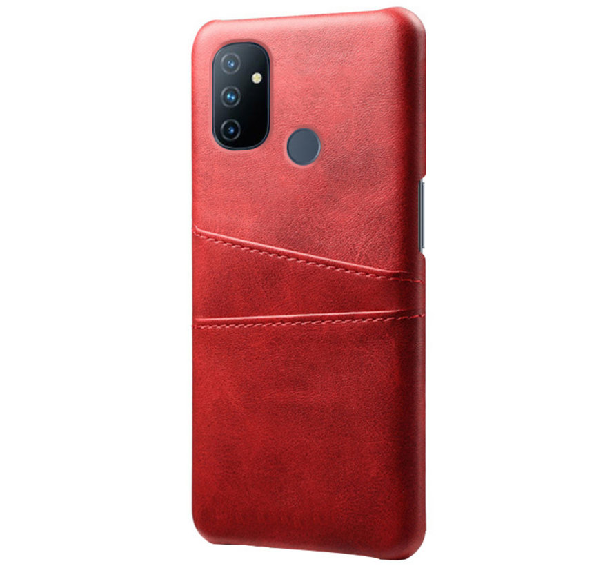 OnePlus Nord N100 Case Slim Leather Card Holder Red