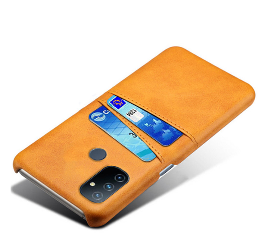 OnePlus Nord N100 Hoesje Slim Leder Kaarthouder Cognac