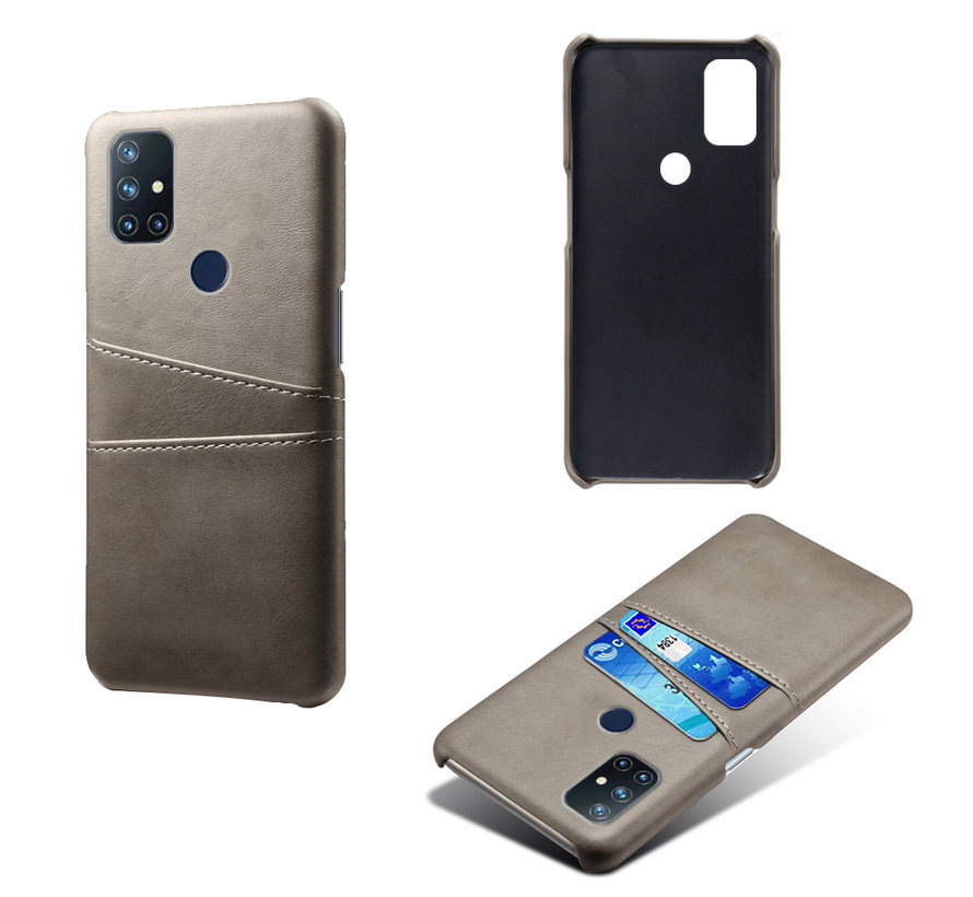 OnePlus Nord N10 5G Case Slim Leather Card Holder Gray