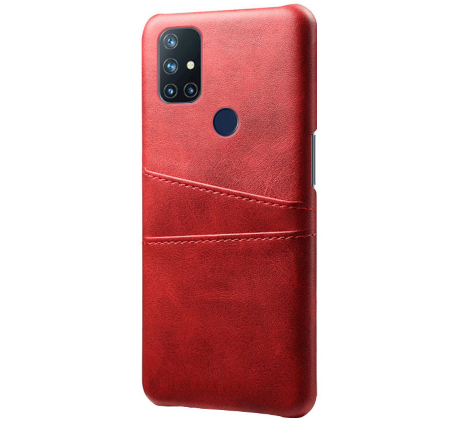 OnePlus Nord N10 5G Case Slim Leather Card Holder Red