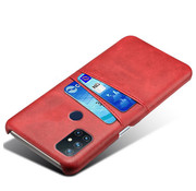 OPPRO OnePlus Nord N10 5G Case Slim Leather Card Holder Red