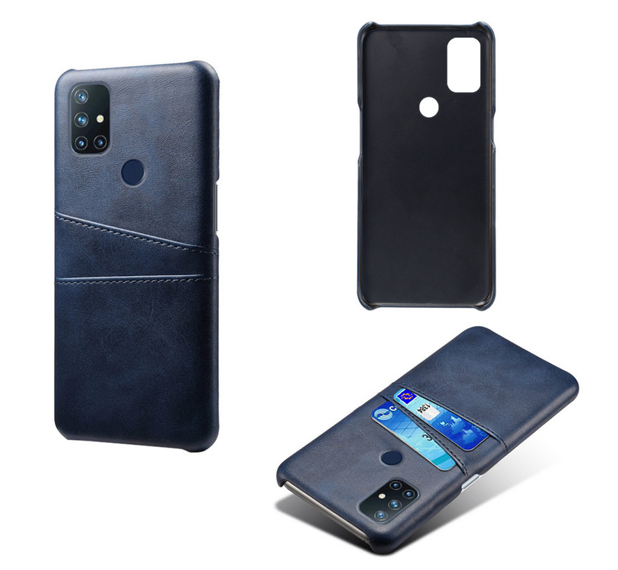 OnePlus Nord N10 5G Case Slim Leder Kartenhalter Blau