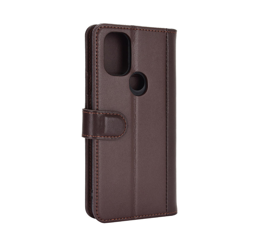 OnePlus Nord N10 5G Wallet Case Genuine Leather Brown