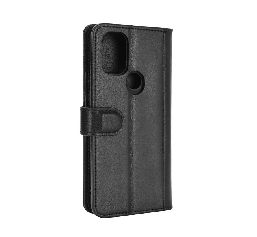 OnePlus Nord N10 5G Wallet Case Echtleder Schwarz