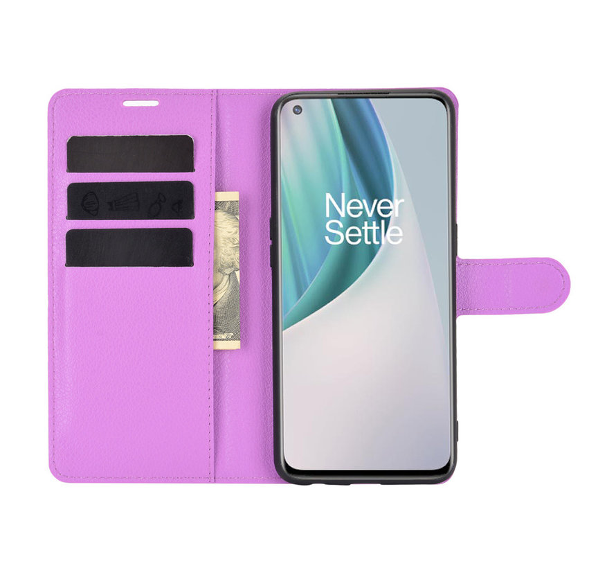 OnePlus Nord N10 5G Wallet Flip Case Paars