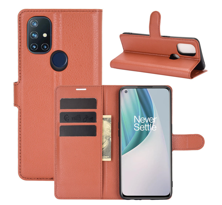OnePlus Nord N10 5G Wallet Flip Case Bruin