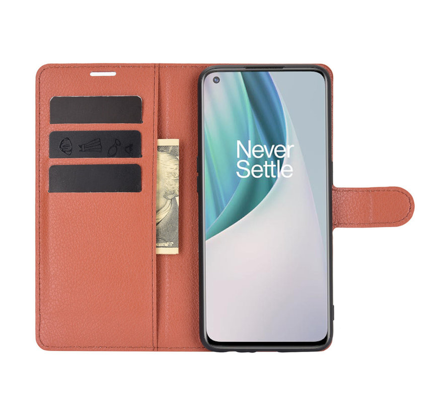 OnePlus Nord N10 5G Wallet Flip Case Bruin
