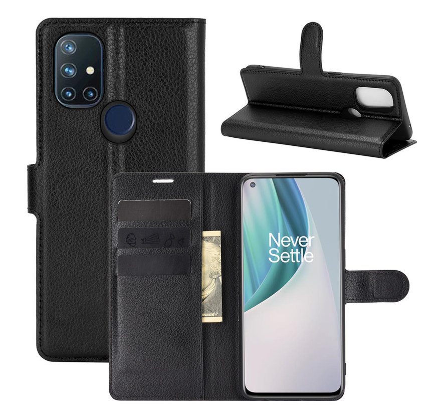 OnePlus Nord N10 5G Wallet Flip Case Zwart