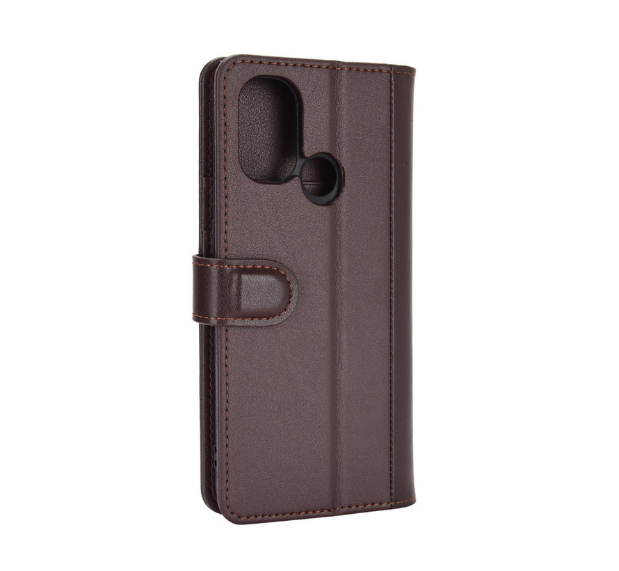 OnePlus Nord N100 Wallet Case Genuine Leather Brown