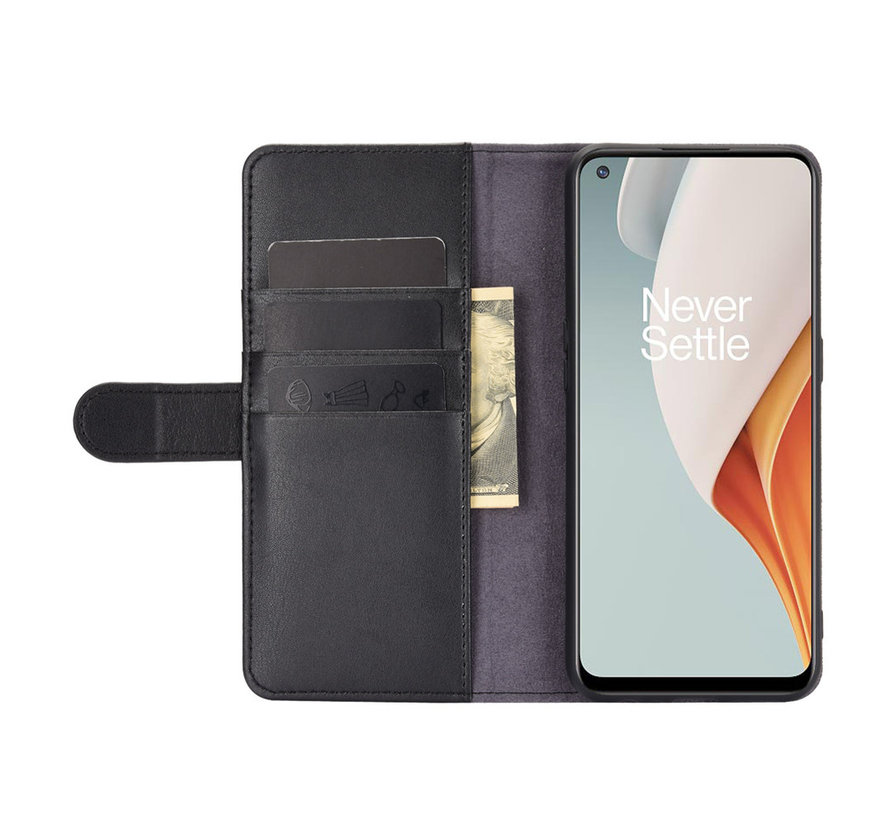 OnePlus Nord N100 Wallet Case Genuine Leather Black