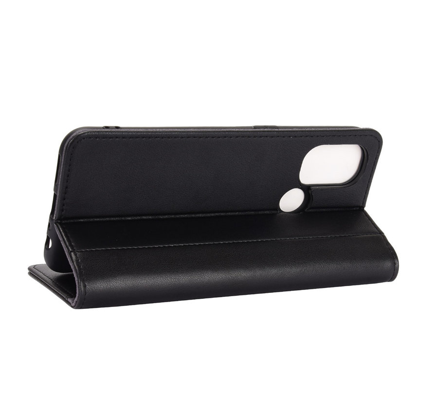 OnePlus Nord N100 Wallet Case Genuine Leather Black