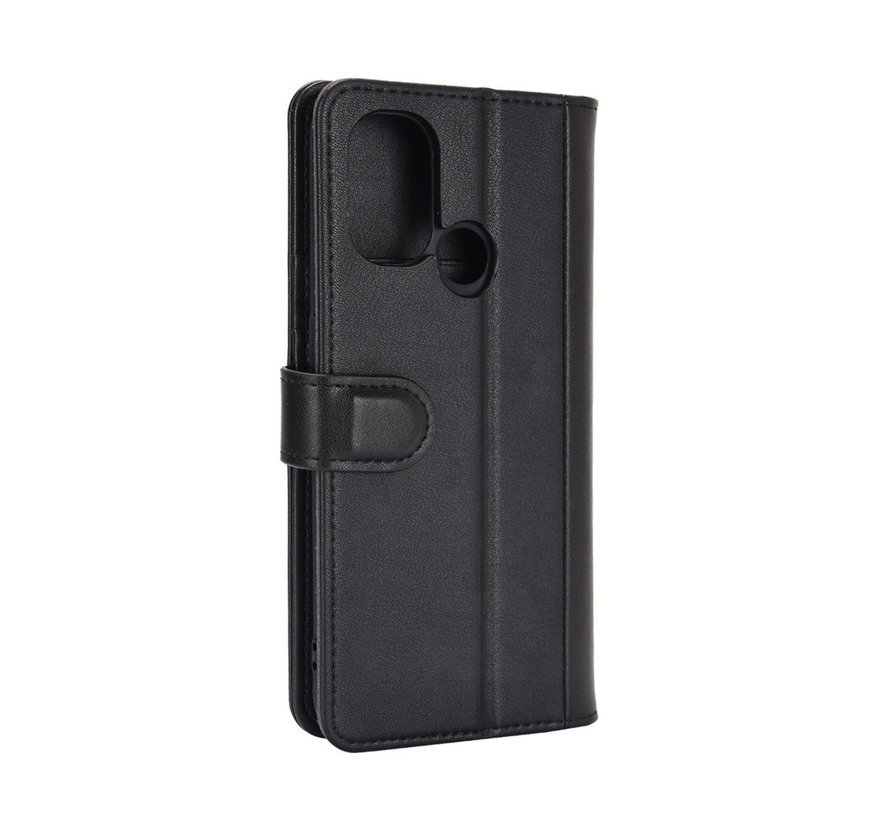 OnePlus Nord N100 Wallet Case Echtleder Schwarz