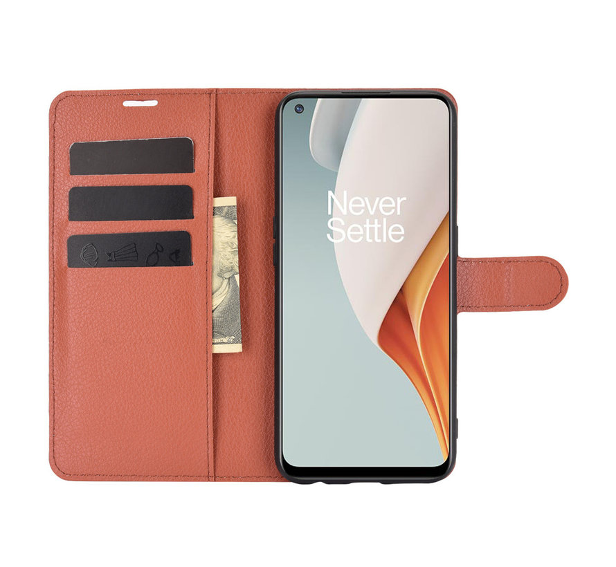 OnePlus Nord N100 Wallet Flip Case Brown