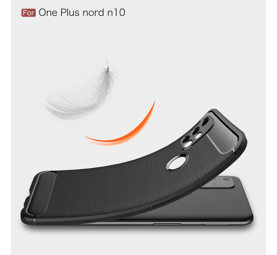 OnePlus Nord N10 5G Hoesje Brushed Carbon Blauw