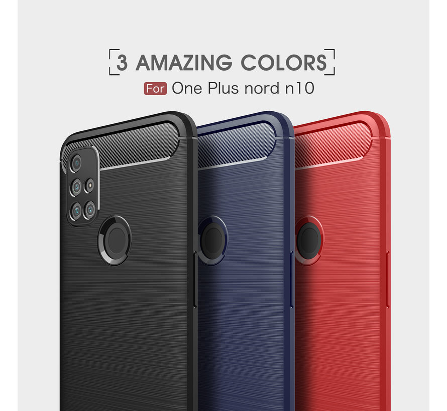 OnePlus Nord N10 5G Case Gebürstetes Carbonblau