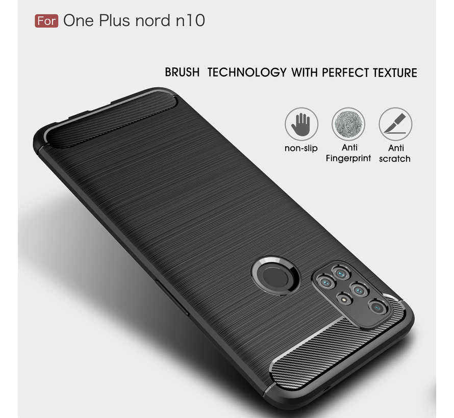 OnePlus Nord N10 5G Hoesje Brushed Carbon Zwart