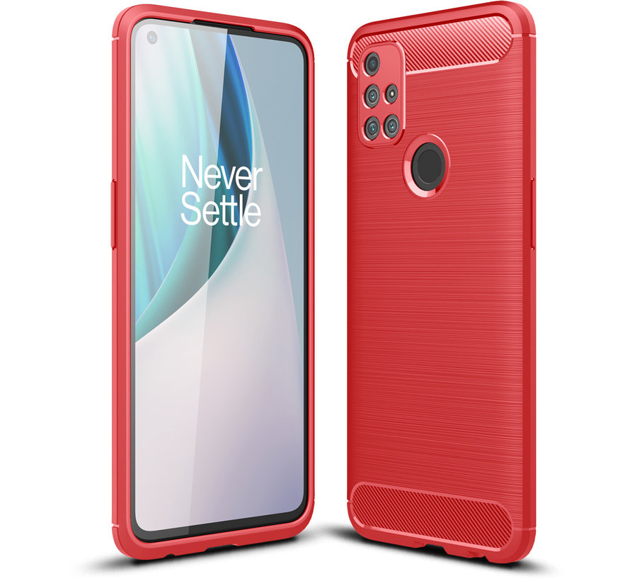 OnePlus Nord N10 5G Case Brushed Carbon Red